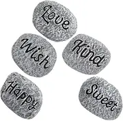 OFFSCH 5 Pack Polished Pebbles Resin Stones for Garden Decorative Rocks for Planters