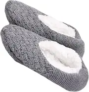 [Baluue] Adult Winter Warm Fuzzy Slipper Socks with Grippers Soft Breathable Skid House Socks for Cozy Indoor Comfort