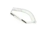 Buddee Coiled Aux Auxiliary 3.5mm Cable Car Stereo 1.5m Audio Lead Cord Male WHT
