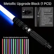 Light Up Toys Metal Hilt 3 Sound Modes Rechargeable Force FX Heavy Dueling Light Toys Set Cosplay Children Adults for Hallown for Christmas Gifts