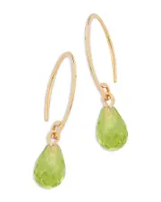Bloomingdale's Fine Collection Peridot Briolette Mini Sweep Drop Earrings in 14K Yellow Gold