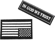 Jefuzh American Flag Patches, “in GOD WE Trust”, Us Flag Patch with Hook and Loop are Tactical and Embroidered Patch Used to Boost Military Morale