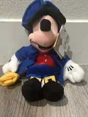 NWT Mickey Mouse 8" Bean Bag Paul Revere Mickey VTG Disney Store Exclusive