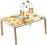 Baby Activity Table Sensory Toy,with Bead Maze,8 in 1 Recognition Desk Play Table Shape Matching for Baby Children Boys Girls