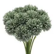 Artificial Flower Heads, Silk Chrysanthemum Hydrangea Green Faux Flowers 10Pcs