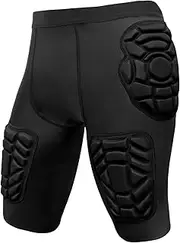 [Topeter] Padded Compression Shorts, Tights with Hip, Thigh, Tailbone Padding, 5 Pad Football Girdle