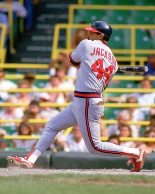 Reggie Jackson California Angels bats at an MLB game v the Chicago- Old Photo 1