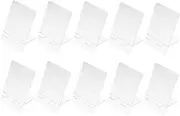HOMSFOU 10pcs Acrylic Memo Board Transparent Multi Functional Note Boards for Home and Office with Base Easy to Erase Writing Surface for Messages and Drawings