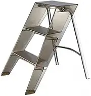 Acrylic Step Ladder 3 Step Folding Step Ladder Stool with Anti-Slip Pedal Climb Step Display Stand Flower Stand