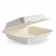 9x9x3" Sugarcane Take away Containers Clamshell Bagasse Tableware Compostable