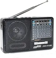 Jandei - Radio with Solar Panel 7 Bands, Bluetooth Rechargeable Lithium-ion Battery (Small Radio)