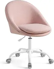 SONGMICS Homeoffice Swivel Chair Office Chair Foam Cover Height Adjustable for Study Bedroom OBG020P01 Pink