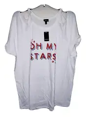 Womens Torrid Cold Shoulder Oh My Stars Short Sleeve T-Shirt New Plus Size 4 4X