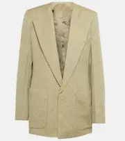 [Victoria Beckham] Victoria Beckham Single-breasted wool-blend blazer AU 12 green