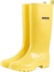[planone] Tall rain Boots for Women and Waterproof Garden Shoes，Anti-Slipping Rainboots for Ladies with Comfortable Insoles，Stylish Light rain Shoes and Outdoor Work Shoes