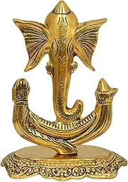 Wonder Care | Ganesha Statue Sculpted in Great Detail in Ivory Antique Finish - Ganesh Idol for Car | Home Decor | Mandir | Gift | Hindu God Idol
