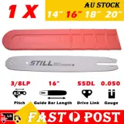 Chain Guide Bar 16" 3/8 Pitch .050 Gauge 55 DL For Stihl MS170 MS180 MS181 MS200