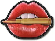 M-Tac Morale Patch Red Lips with Bullet - PVC Tactical Military Patch with Hook Fastener Backing - Patches for Vest, Backpacks, Hats (Red)
