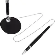 SEWACC Secure Counter Pen with Beaded Chain Theft Resistant Design for and Retail with Blank Ink Refills for Business Use