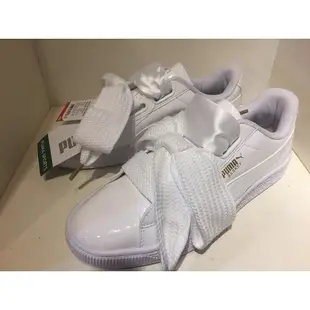 PUMA Basket Heart Patent 漆皮 白緞帶 蝴蝶結 蕾哈娜 363073-02