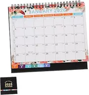 ARTIBETTER Desk Calendar Flower Flip Calendar for Home Office Academic Year Planning Compact Design Binding Easy to Read English Text Twin Wire Binding