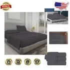 Modern Dark Grey Stripe Split King Sheet Set - 5-Piece 800 Thread Count Luxury