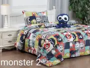 MONSTERS MASH TEENS KIDS BOYS COMFORTER SET AND SHEET SET 8 PCS FULL SIZE
