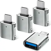 Adapter USB C to USB (4 Pack), OTG Adapter Thunderbolt 4/3 to Compatible with iPhone 16 15 Series MacBook Pro M4 Mac mini Galaxy S24, iPad, Type-C Mobile Phone, Tablets and More