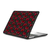 MacBook Air 13-inch (M2 - M4) Impact Case Modern Cherries Red and Gray Fruity Pattern on Charcoal Black