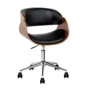 Wooden Office Desk Chair (Brown & Black)