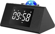 Multifunctional Star Projector Night Light Alarm Clock Ceiling Projector BT Speaker with Music White Noise for Adults Bedroom Black One Size