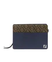 Fendi Squared FF Standing Clutch Bag One size Black