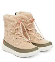 [Sorel Kids] Sorel Kids Explorer lace-up suede boots UK 2 beige