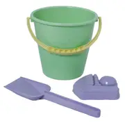 3pc Plasto I'm Green Fun Beach Bucket Set Sand Pit Play Toy Outdoor Kids 1y+