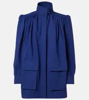 [Chloe] Chloé Gathered cotton canvas jacket AU 12 blue