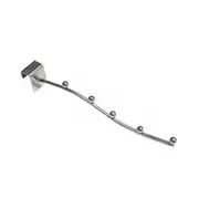 4PCS Square Pipe Metal Hook with 5 Beads for Supermarket Clothes Shop Dormitory, Length: 25cm