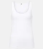 [Toteme] Toteme Ribbed-knit cotton-blend jersey tank top AU 8 white