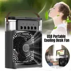 Mini Mist Aircon USB Portable Cooling Desk Fan Travel Small Quiet LED ICE Water