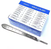 100 Scalpel Blades #23 +Scalpel Handle #4 W/Scale Surgical Dental ENT Instrument