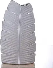[BNNP] Vases for Centerpieces Luxury Gold Ceramic Ginkgo Biloba Vase Home Decor Creative Design Porcelain Decorative Flower Vase for Wedding Decoration 30CM Home Decor Vase (Color : Silver)
