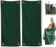 1/2 PCS Magnet Towel - 30" X 75" Quick-Dry, Outdoor Magnetic Bath Towel, Sand-Resistant Coral Fleece Beach Towel with Magnetic Closure for Beach Pool Travel Gym & Camping (Green(2 pcs))