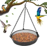 Hanging Bird Feeder Tray – Metal Mesh Platform for Garden & Outdoor Birds