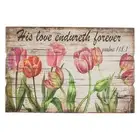New Farmhouse Rustic PINK TULIP HIS LOVE ENDURATH FOREVER PICTURE Sign Psalms