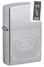 Zippo 49653 Jack Daniels Auto Engraved Satin Chrome Lighter + FLINT PACK
