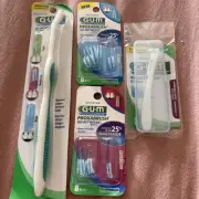 GUM Proxabrush Permanent Handles with Go-Betweens Interdental Brushes System.