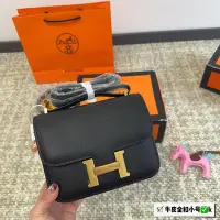 在飛比找Yahoo!奇摩拍賣優惠-【二手包包】（）（絲巾小馬掛件）Hermes，康康包金扣牛皮