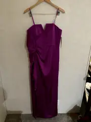 NWT / Aidan Mattox V Detail Strapless Gown / Dark Magenta Size 12