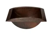 Handcrafted Hammered Bronze Copper Bathroom Sink: 20x14" Rectangular, 17 Gauge