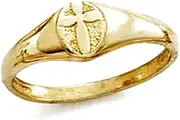 [JewelryWeb] 14k Yellow Gold Religious Faith Cross In Oval Ring Size 7.0 Band Style-Ring for Women