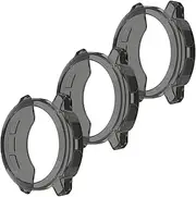 HUAYUWA 3 Pack Case Compatible with Garmin Instinct 2S, Soft TPU Cover Case for Instinct2S Smartwatch Accessories, 3 Black